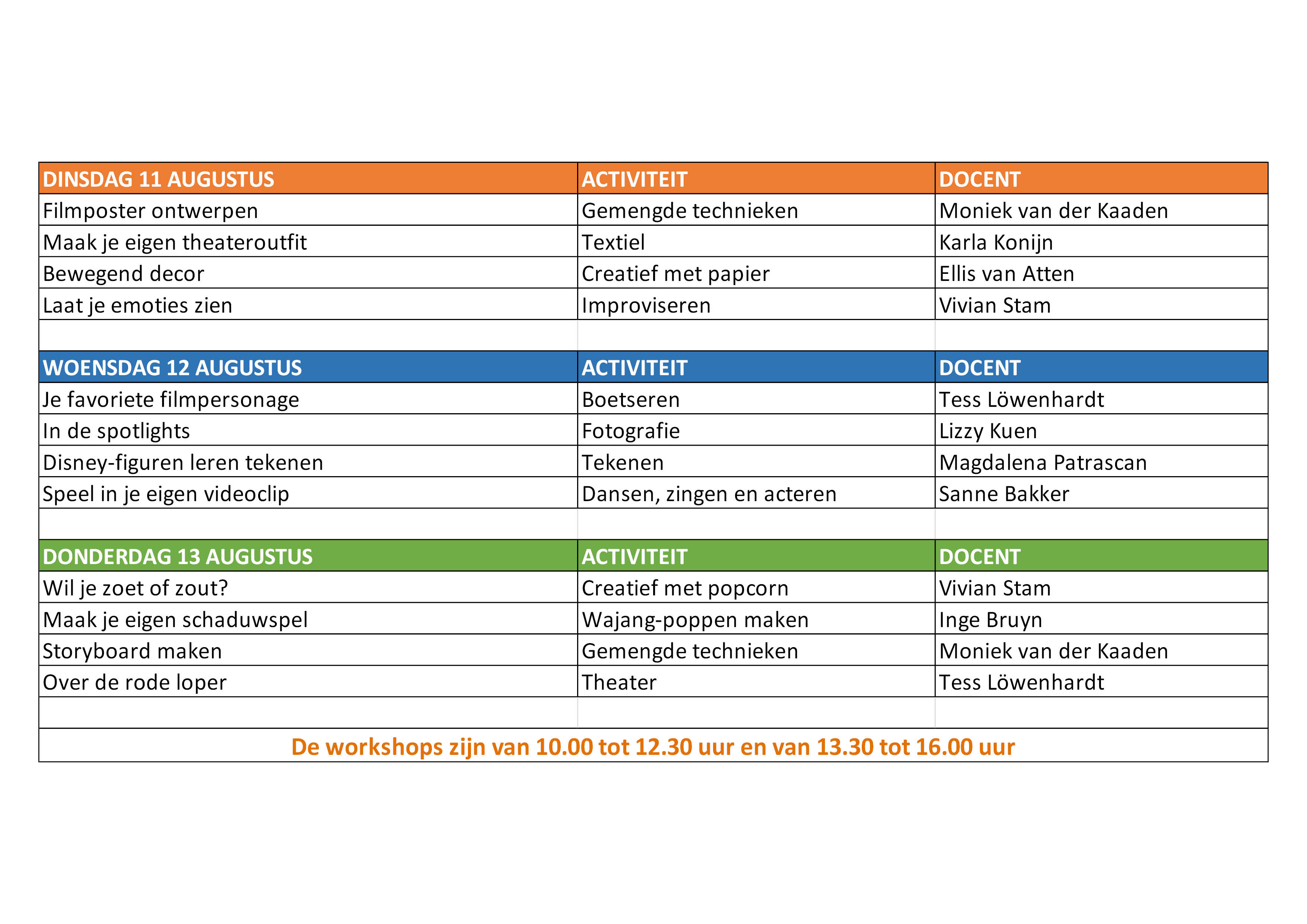 260706 Schema Zomer Voor Web